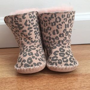 Baby Girl Pink Leopard Print Ugg Boots